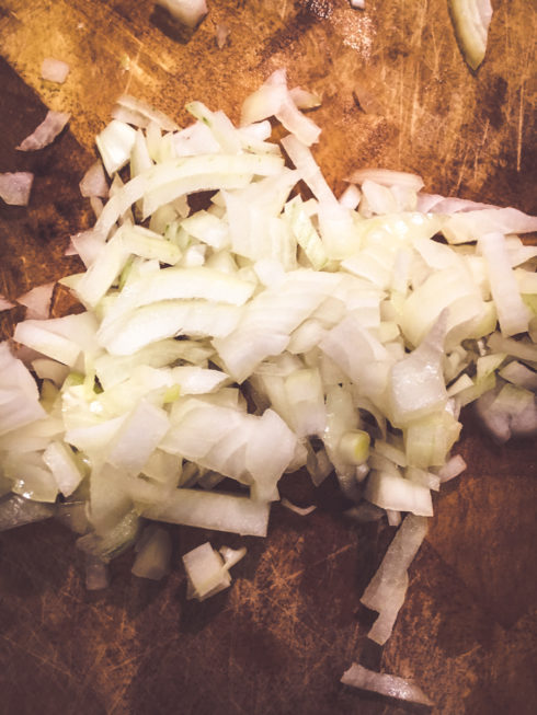gehackte Zwiebeln