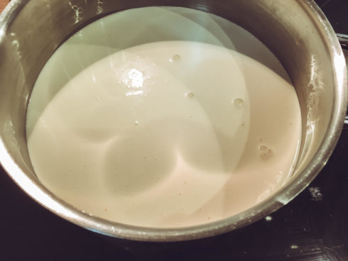 Sahne aufkochen