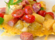 Bauern-Omelette mit Katroffeln und Mettwurst