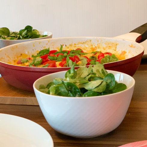 Bauern-Omelette mit Katroffeln und Mettwurst