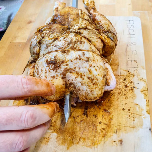 marokkanisches Grill-Hähnchen vom Drehspieß